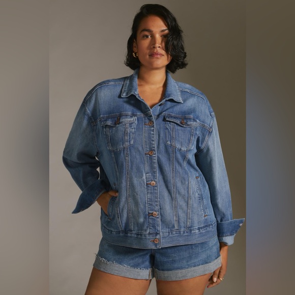Pilcro Jackets & Blazers - Pilcro Anthropologie Blue Denim Jean Jacket Plus Stretch